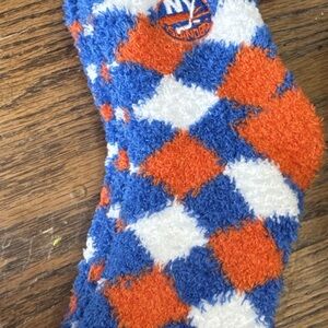 For Bare Feet Argyle Socks - Blue, Orange, White New York islanders